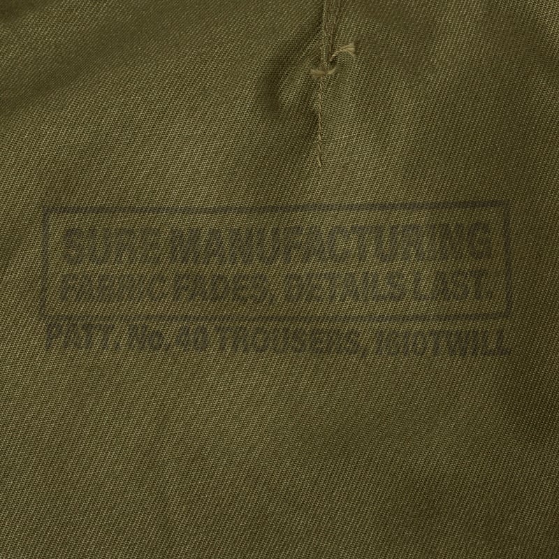 image détail tampon flâneurs pantalon SURE MFG 40's USN Trousers Vat Dye Olive-2