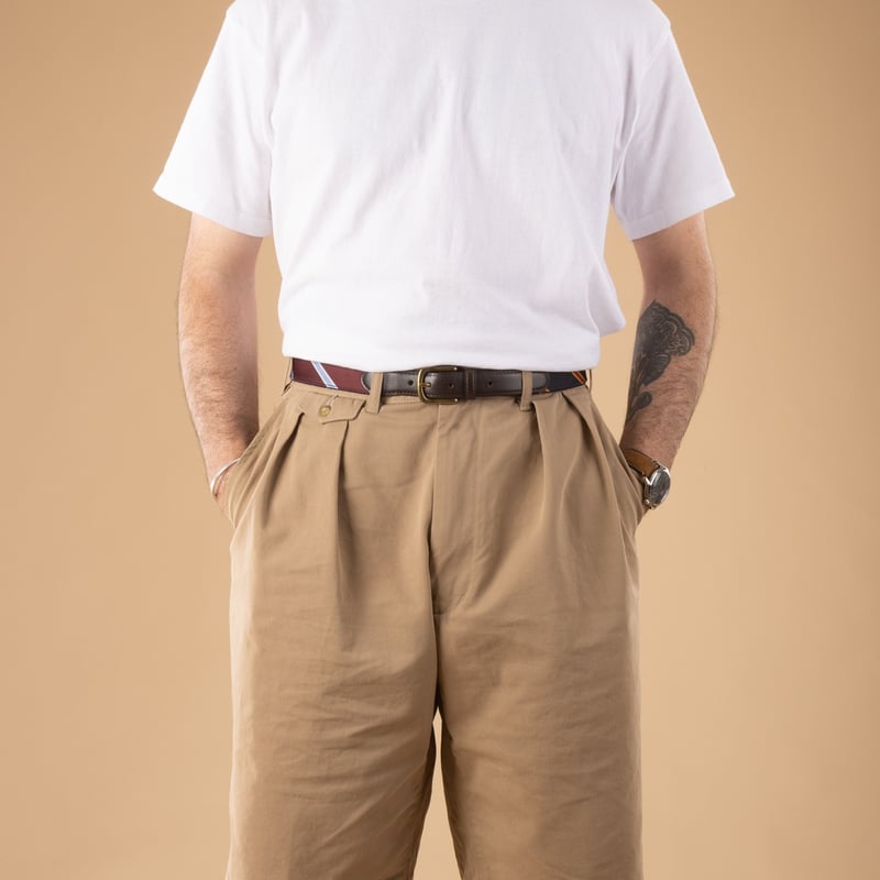 Image-Flâneurs_BEAMS PLUS / Leather Tab Ribbon Belt Panel_de-face
