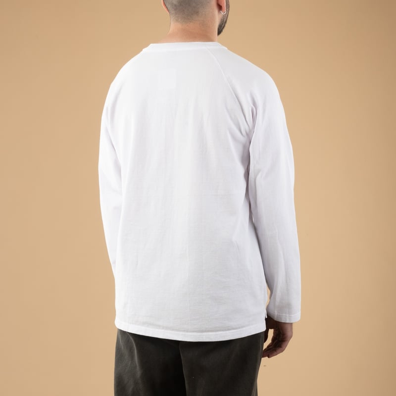 Image-Flâneurs_GOOD ON / L/S Heavy Raglan Pocket Tee White_de-dos