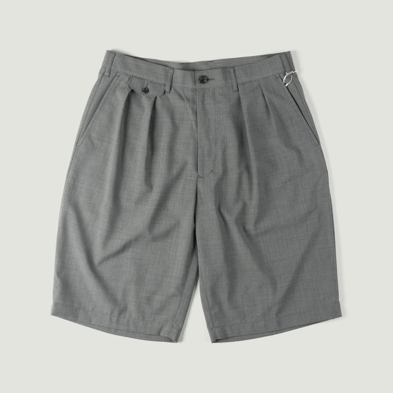 Image-Flâneurs_BEAMS PLUS / 2 Pleats Shorts Wool Tropical Grey_Vignette