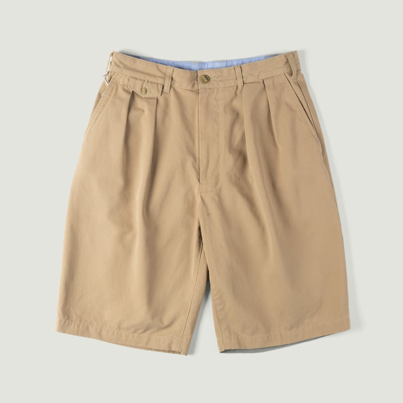 Image-Flâneurs_2 Pleats Shorts Twill Khaki_Beams-PLus_Vignette