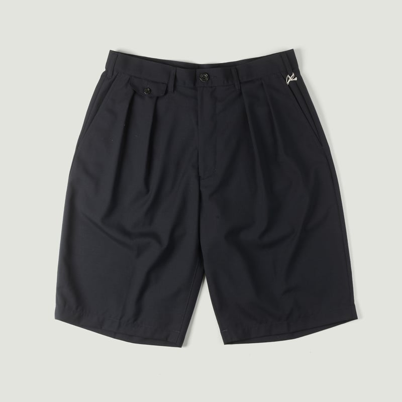 Image-Flâneurs_BEAMS PLUS / 2 Pleats Shorts Wool Tropical Navy_Vignette