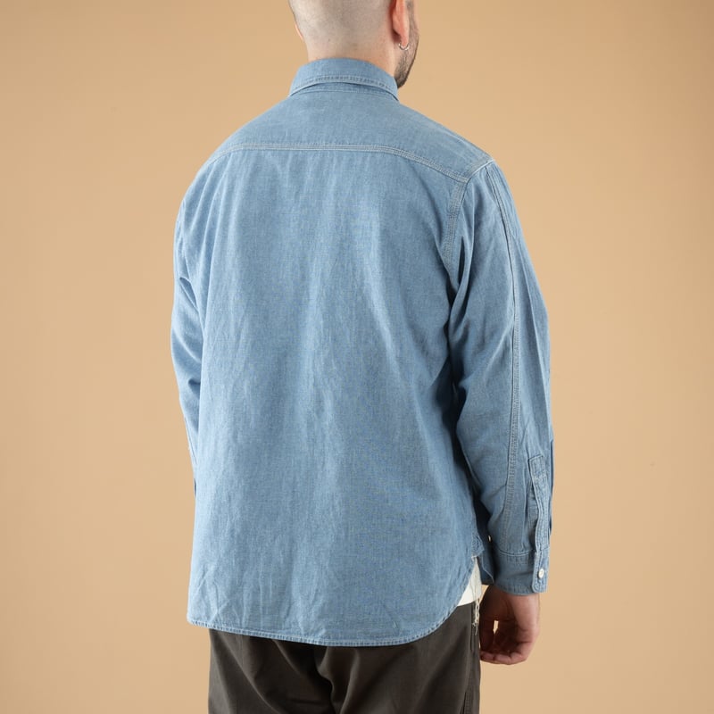 Work On Chambray Shirt Blue