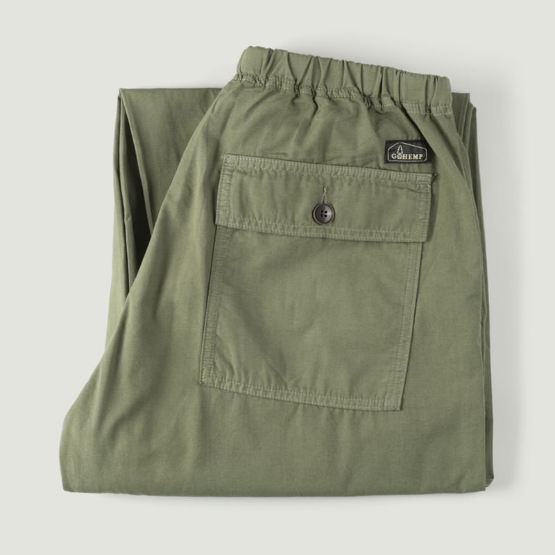 Image-Flâneurs_GOHEMP / Travel Balloon Pants Olive_Vignette