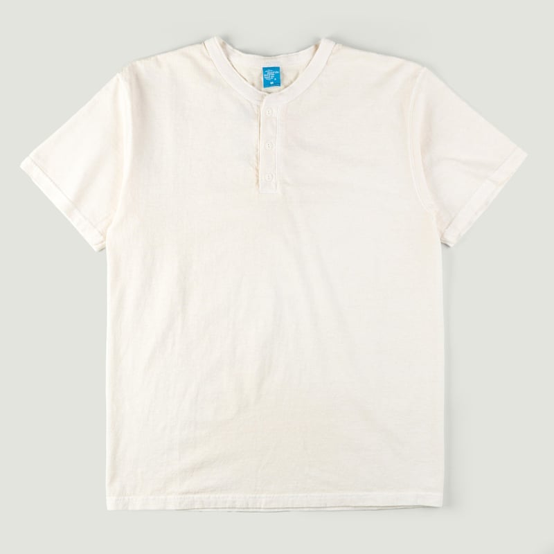 Short Sleeve Henley Tee in Natural Color