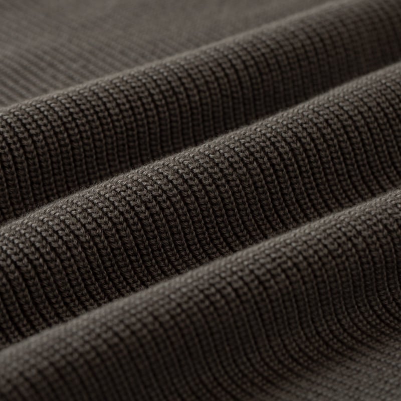 images détails maille flâneurs BATONER  The Sea Island Cotton Signature Crewneck Dark Gray (1)