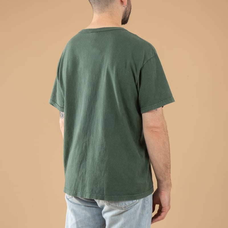 Image-Flâneurs_GOOD ON / Short Sleeve Crew T-shirt Vintage Dye Dark Green_de-dos