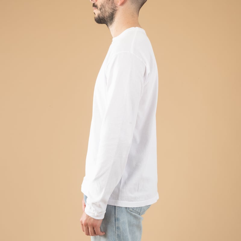 Image-Flâneurs_GOOD ON / L/S Crew Tee White_de-profil