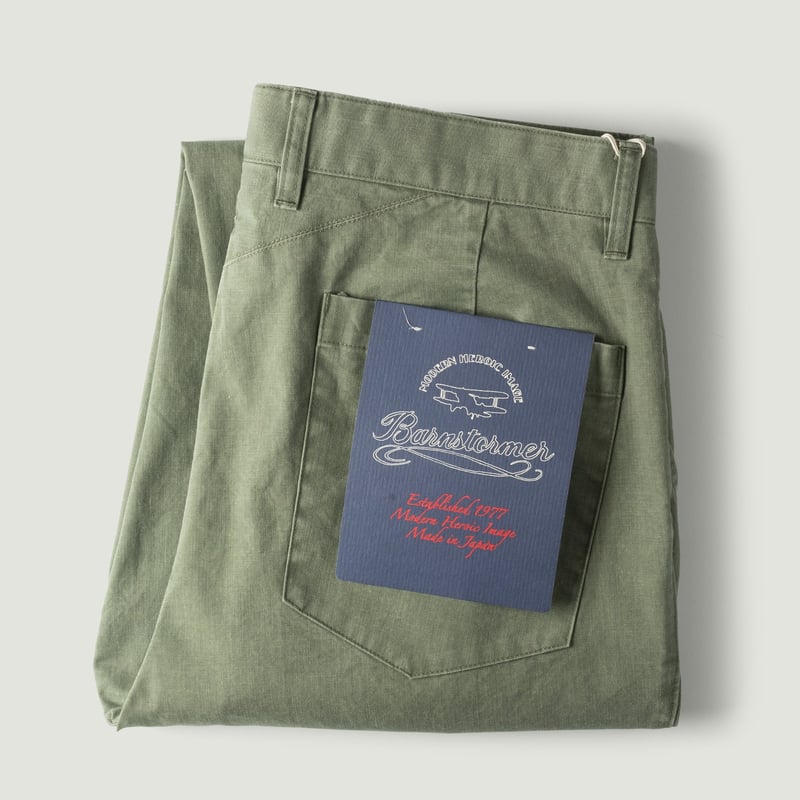 Image-Flâneurs_BARNSTORMER / 1510P Press Work Pants Olive_Vignette