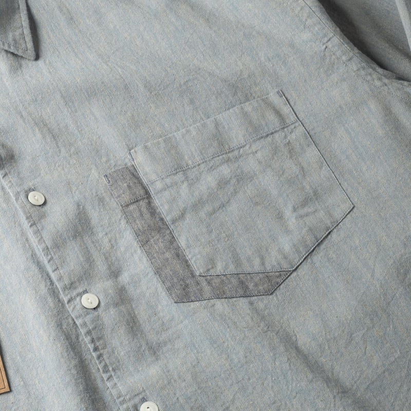 Image-Flâneurs_Frizmworks-Clipping Pocket Shirt Blue_poche