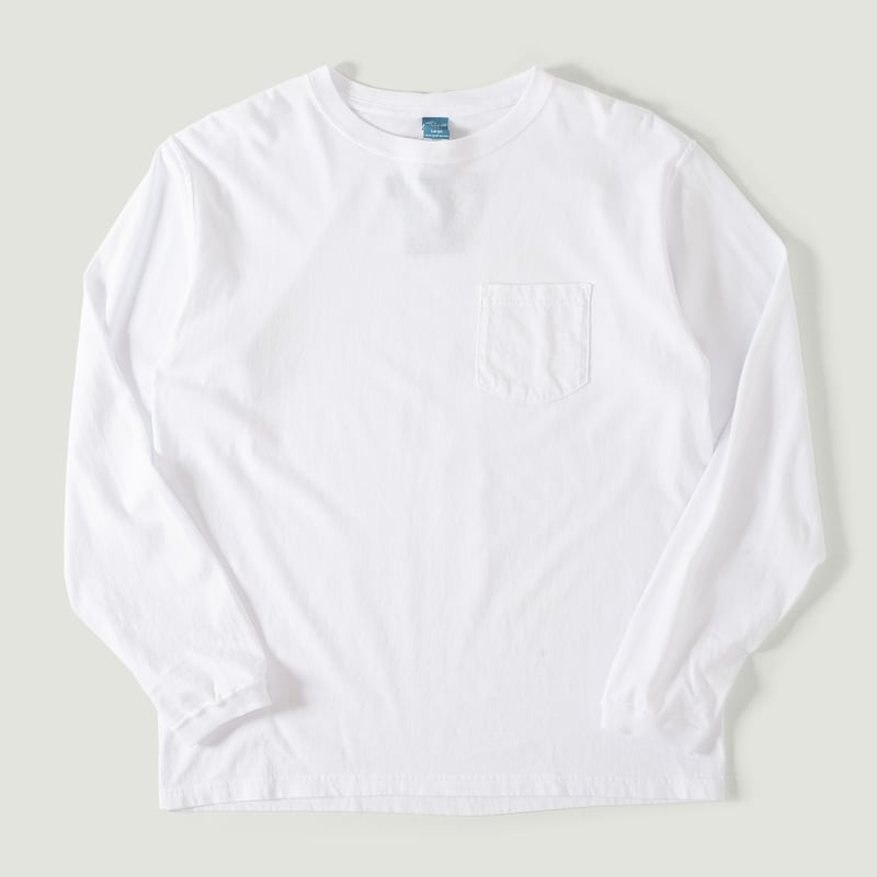 L/S Pocket Crew Tee White