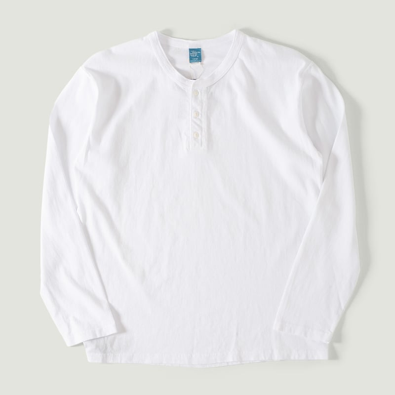 L/S Henley Tee White