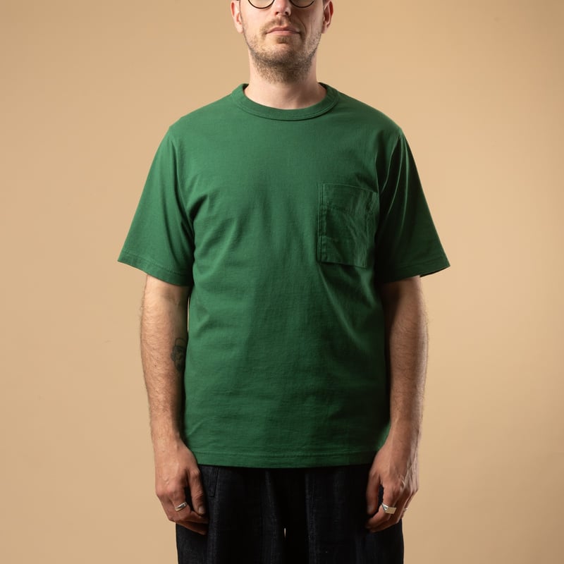 Image-Flâneurs_JACKMAN / Pocket T-Shirt Green_de-face