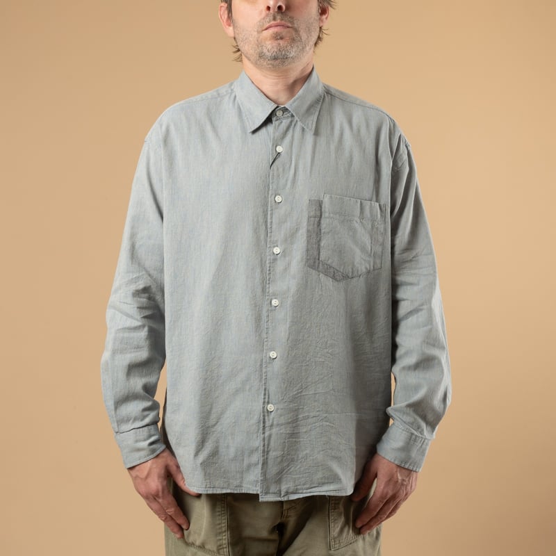 Image-Flâneurs_Frizmworks-Clipping Pocket Shirt Blue_de-face