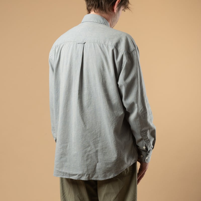 Image-Flâneurs_Frizmworks-Clipping Pocket Shirt Blue_de-dos
