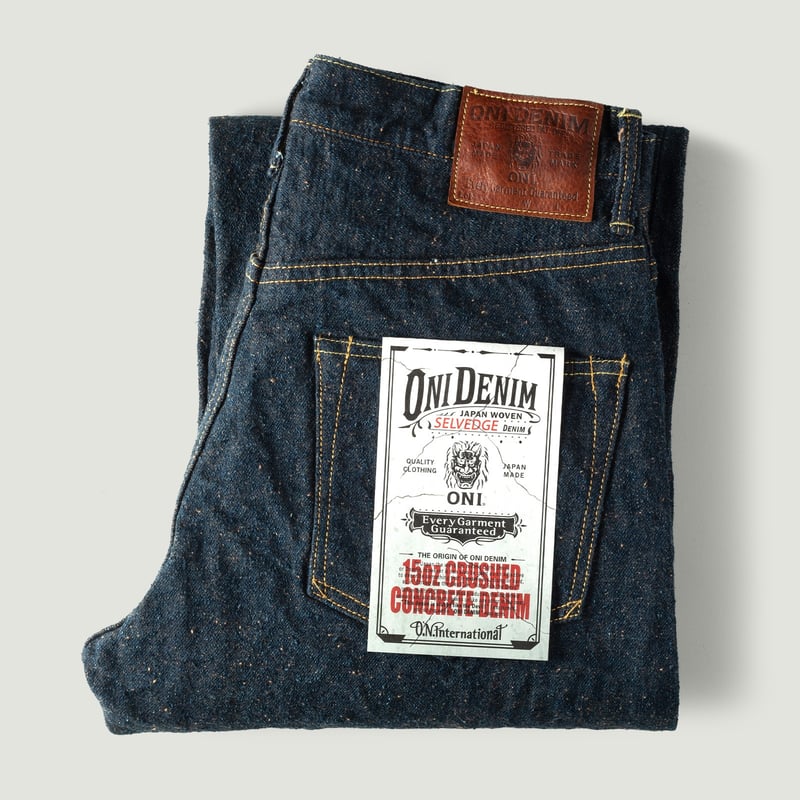 Image-Flâneurs_ONI DENIM / 200CCD-MOCA 15oz Wide Straight "Moca" Crushed Concrete Denim_Vignette