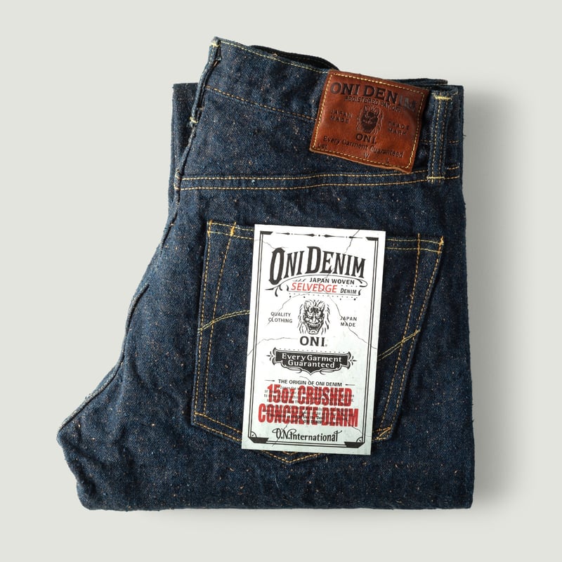 Image-Flâneurs_ONI DENIM / 246CCD-MOCA 15oz Neat Straight "Moca" Crushed Concrete Denim_Vignette