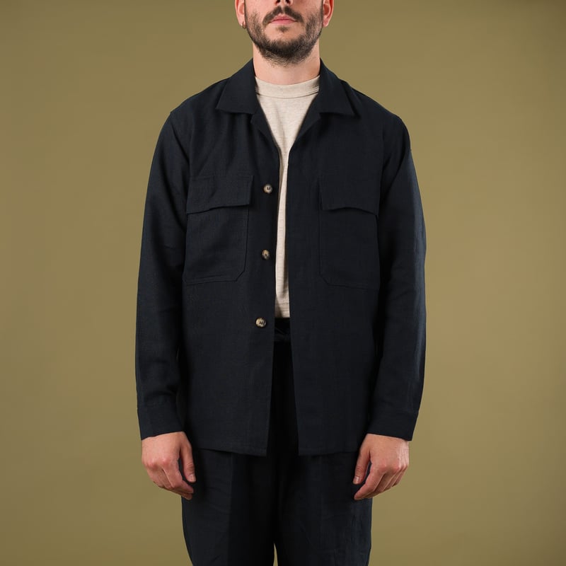 INFORMALE x FLÂNEURS / WS50 Linen Work Shirt Navy