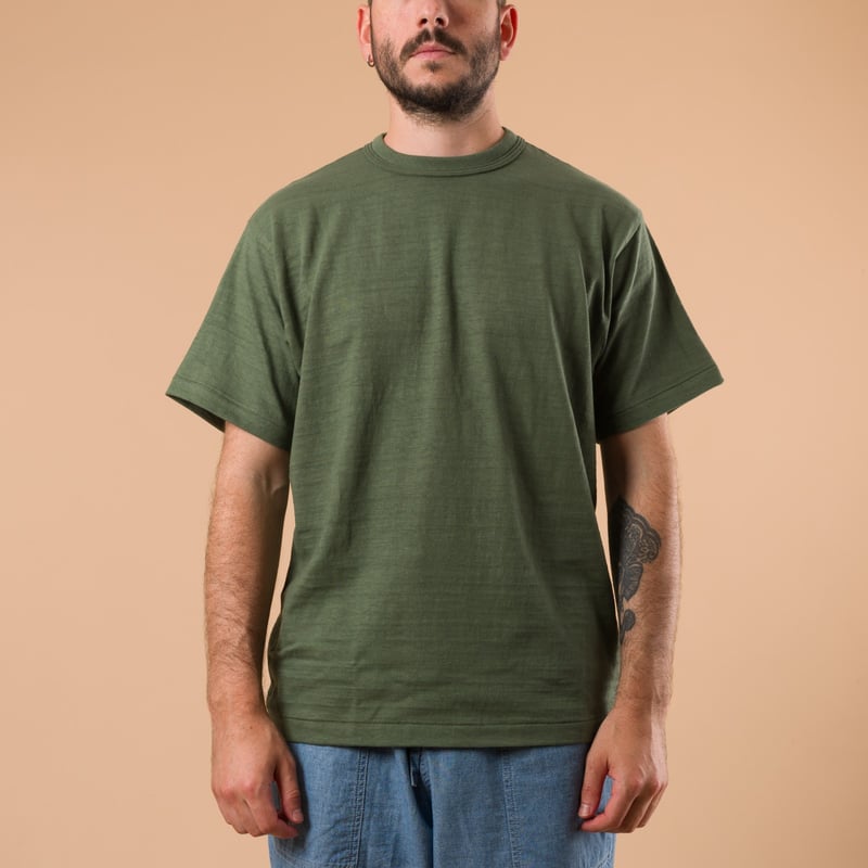 Image-Flâneurs_WAREHOUSE & CO. / Lot 4601 No Print T-Shirt Green_de-face