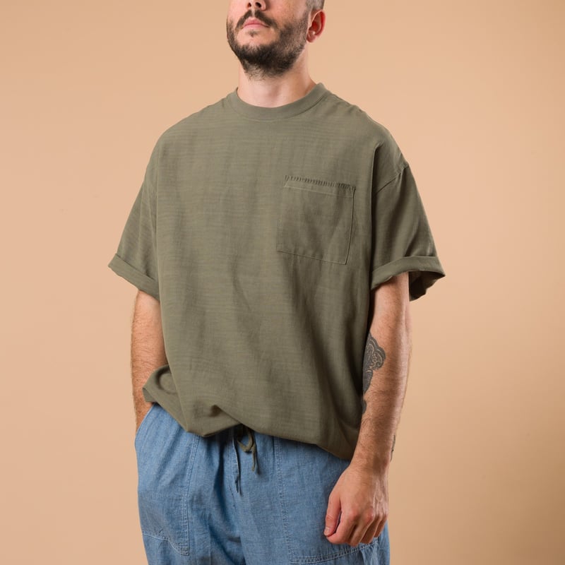 Image-Flâneurs_GOHEMP / Yururi Emb Crew Laurel Green_de-face