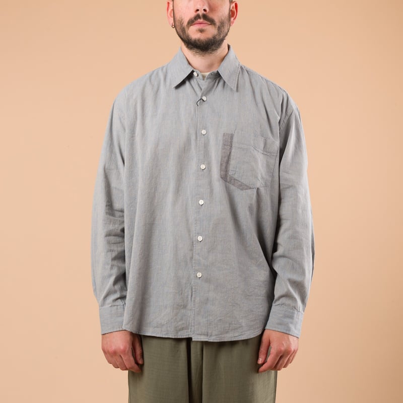 Image-Flâneurs_Frizmworks-Clipping Pocket Shirt Blue_de-face