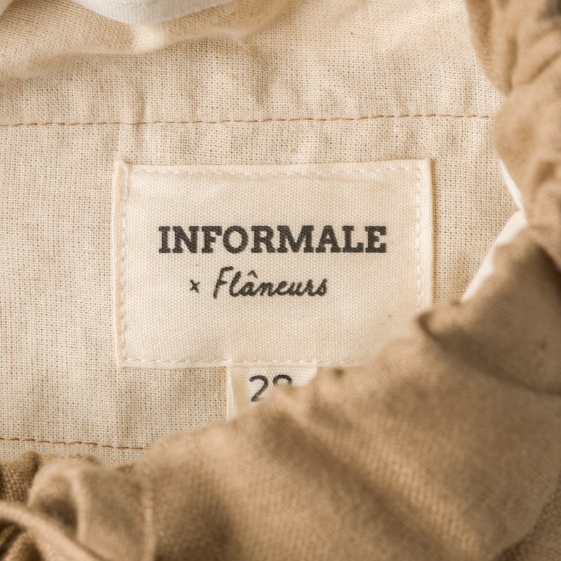 INFORMALE x FLÂNEURS / T005 Linen Drawstring Trouser Mushroom