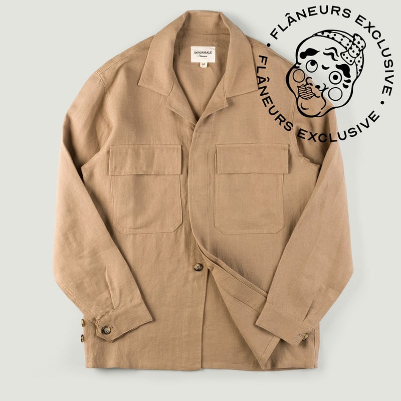 INFORMALE x FLÂNEURS / WS50 Linen Work Shirt Mushroom