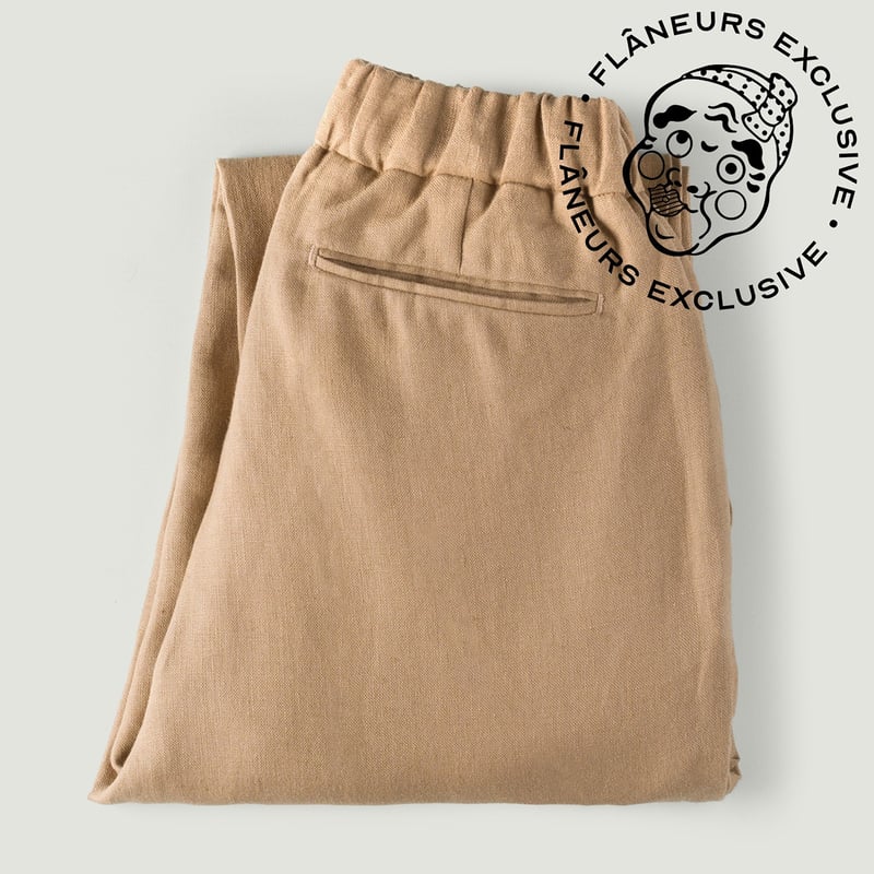 INFORMALE x FLÂNEURS / T005 Linen Drawstring Trouser Mushroom