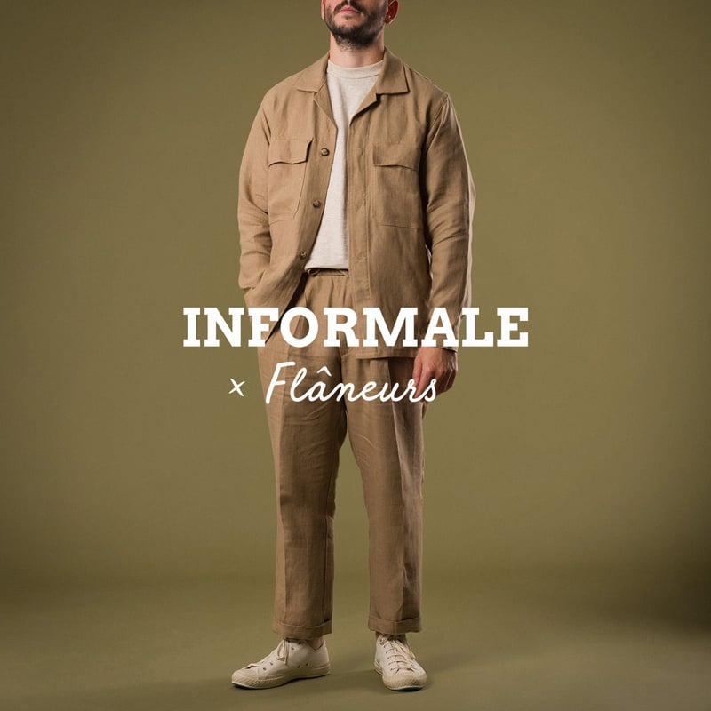 INFORMALE x FLÂNEURS / T005 Linen Drawstring Trouser Mushroom