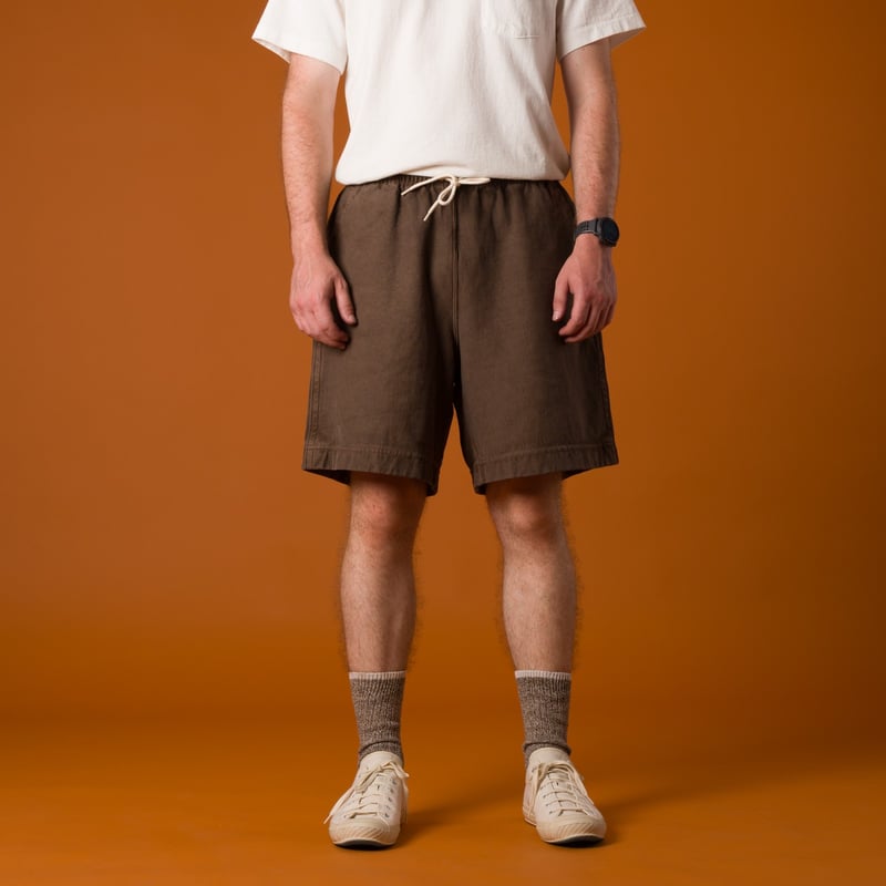 image flâneurs veste XX DEVELOPMENT Super Tuck Shorts Long Bison Brown_de-face