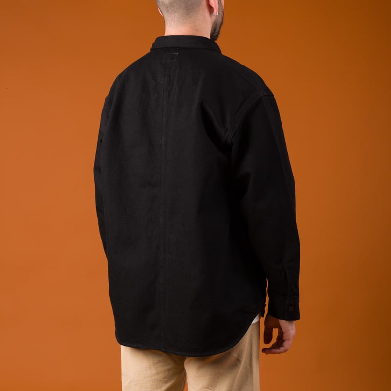 Image-Flâneurs_JAPAN BLUE JEANS / 13oz Denim Big Shirt Jacket Black_de-dos