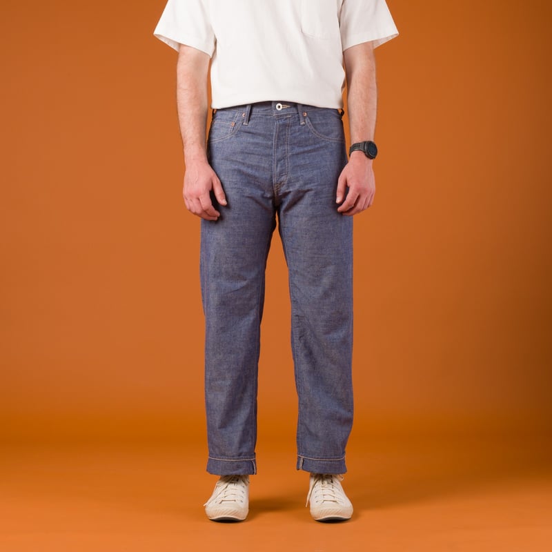 Image-Flâneurs_ONI DENIM / 200-HCSV 8oz Selvedge Chambray Wide Straight_de-face