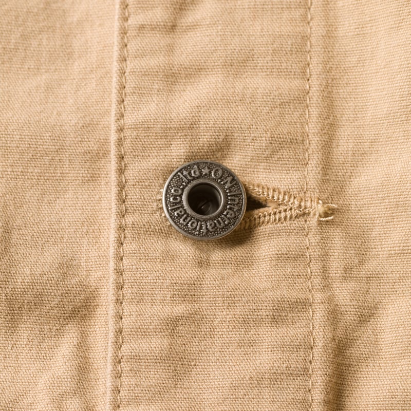 Image-Flâneurs_ONI DENIM / 03500-8BE 8oz "Betacham" Beige Selvedge Chambray Coverall_detail-2