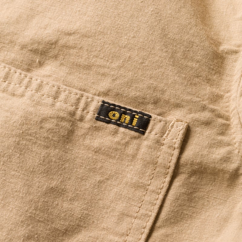 Image-Flâneurs_ONI DENIM / 03500-8BE 8oz "Betacham" Beige Selvedge Chambray Coverall_detail-1