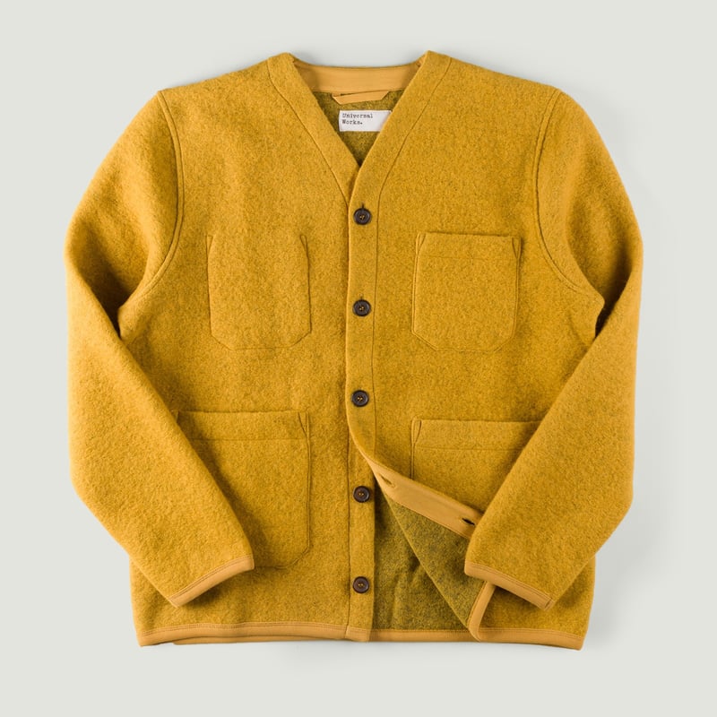 Image-Flâneurs_UNIVERSAL WORKS / Wool Fleece Cardigan Yellow_Vignette