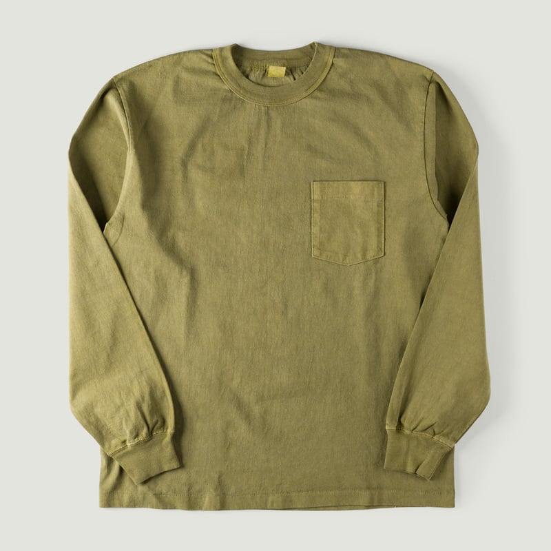 "SURE MFG" 7.5oz Pocket Long Sleeve Tee in Mods Green