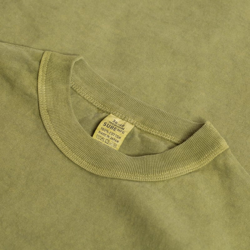 "SURE MFG" 7.5oz Pocket Long Sleeve Tee in Mods Green