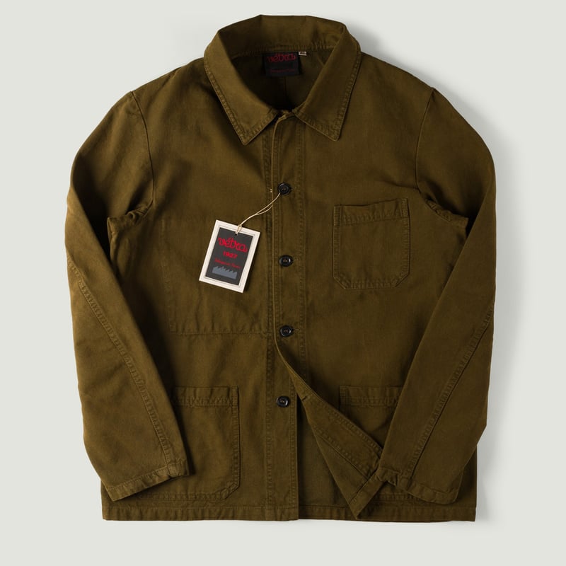 Image-Flâneurs_VETRA / Dark Khaki Brushed Canvas Weaved Jacket_Vignette