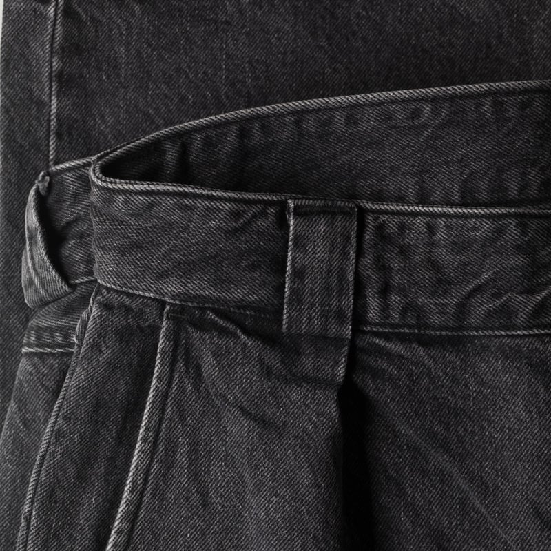 Image-Flâneurs_JAPAN BLUE JEANS / 13oz Denim Tuck Pants Fade Wash Dark Grey_detail-2