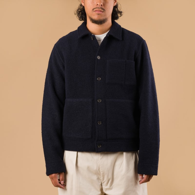 Wool Fleece Uniform Jacket Navy
