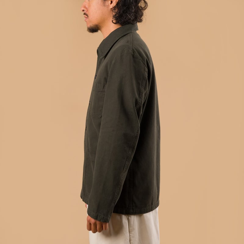 image flaneurs porté de profil VETRA Ash Brushed Canvas Weaved Jacket