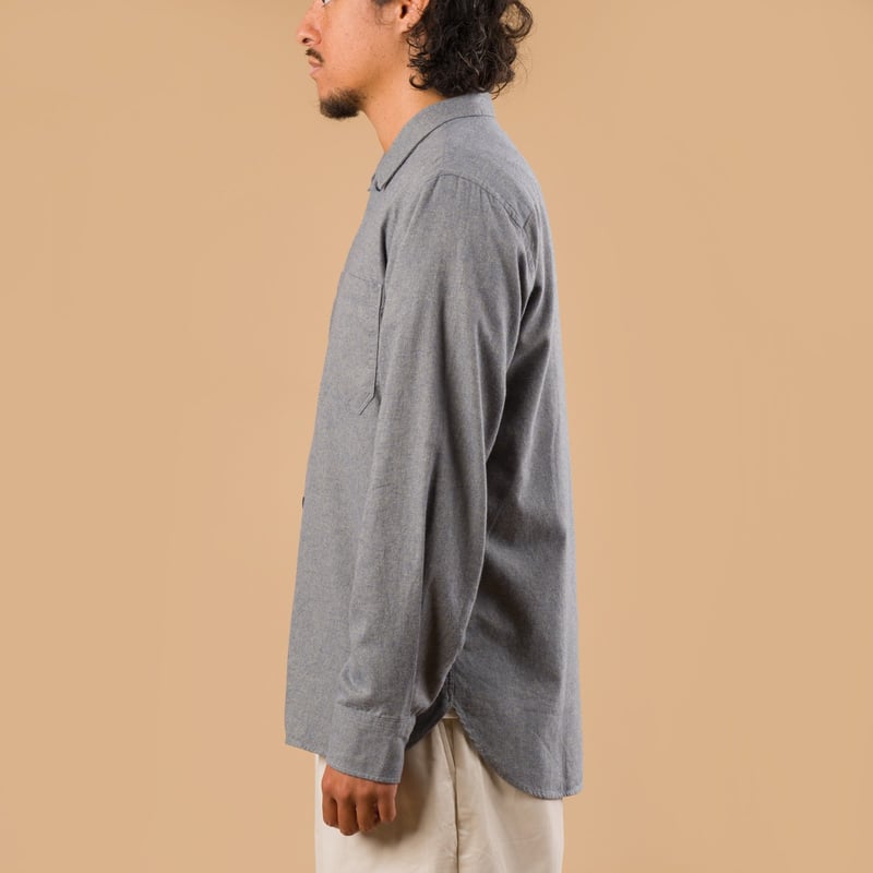 Brushed Flannel Work Shirt Navy