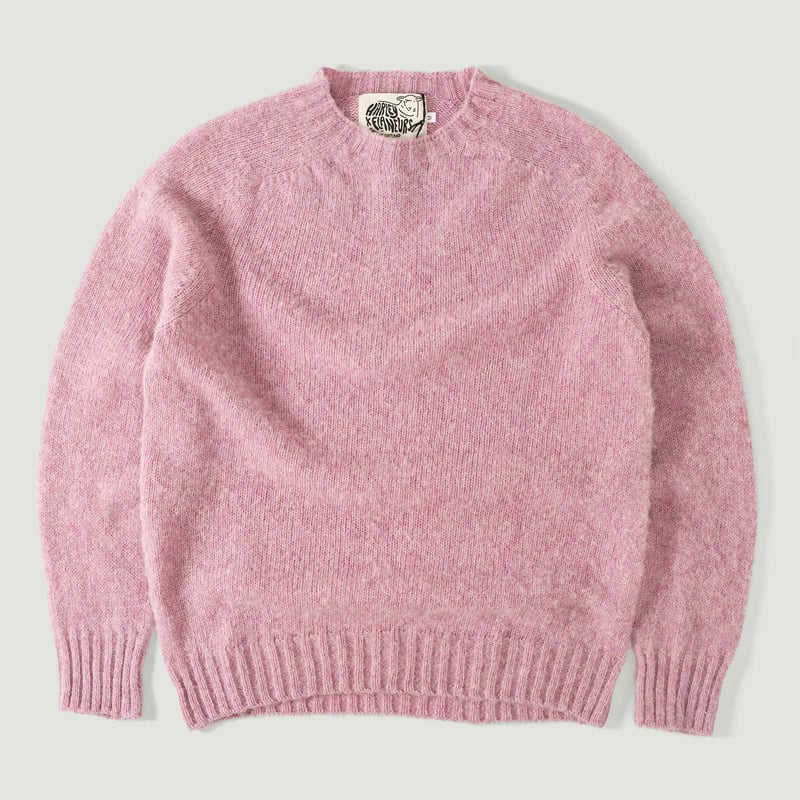 Harley Of Scotland X Flâneurs Shaggy Crew Neck Sweater Pink Lavender