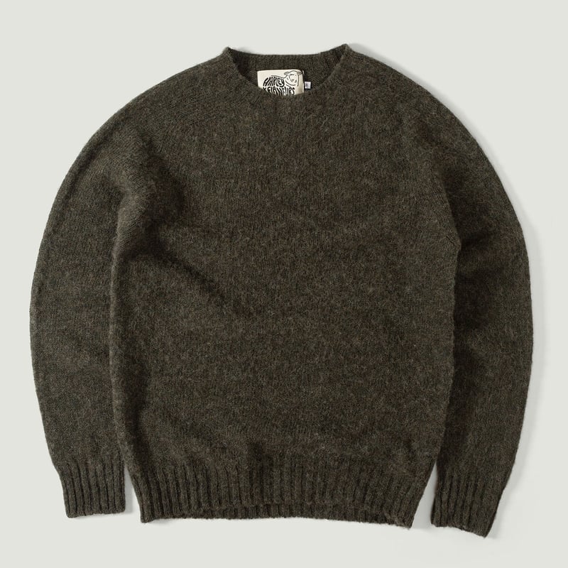 image vignette Pull Harley Of Scotland X Flâneurs Shaggy Crew Neck Sweater Bog