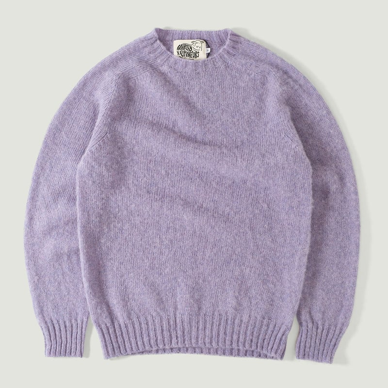 image vignette Pull Harley Of Scotland X Flâneurs Shaggy Crew Neck Sweater Lavender