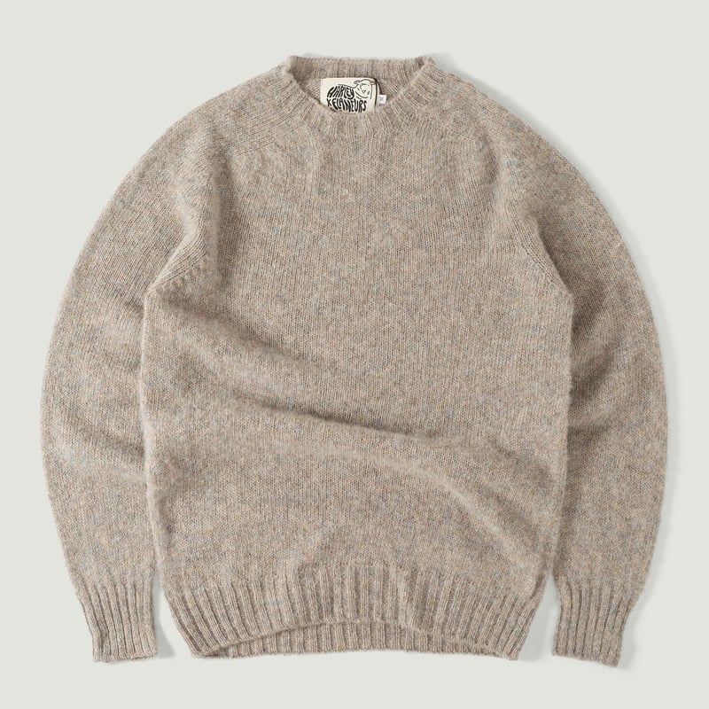 image vignette Pull Harley Of Scotland X Flâneurs Shaggy Crew Neck Sweater Pebble