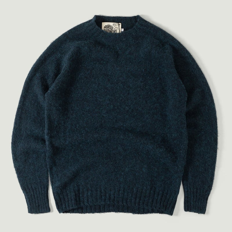 image vignette Pull Harley Of Scotland X Flâneurs Shaggy Crew Neck Sweater Petrel