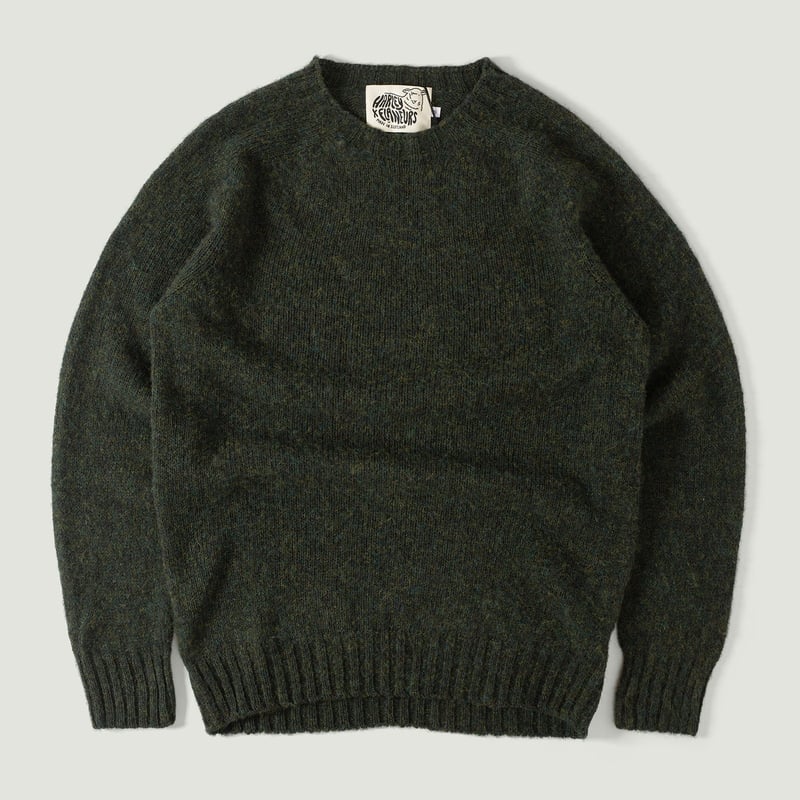 HARLEY OF SCOTLAND X FLANEURS / Shaggy Crew Neck Evergreen