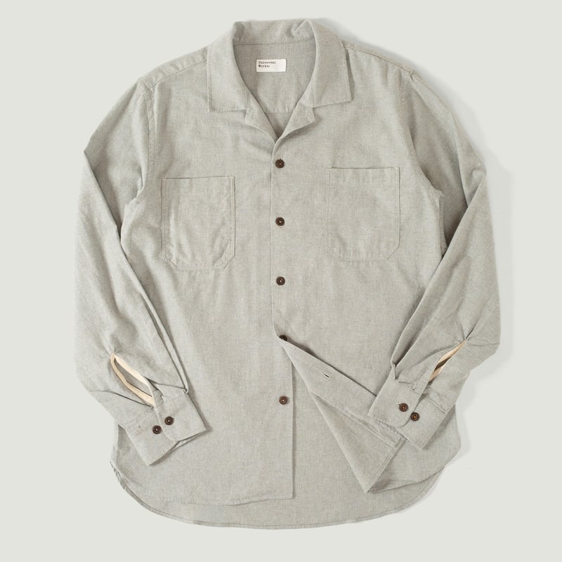 Brushed Flannel Work Shirt Grey