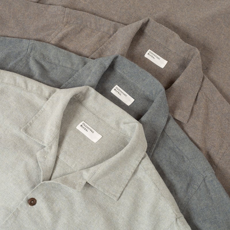 Brushed Flannel Work Shirt Grey